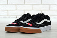 Чоловічі кеди Vans KNU Skool Black White (чорно-білі) модні зручні спортивні кеди Y14582