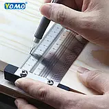 Лінійка столяра Yomo 400 мм будівельна, міліметрова / дюймова, нержавіюча сталь 0.5 мм, фото 5