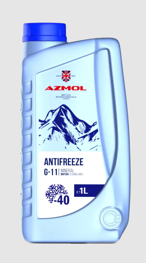 Охлаждающая жидкость для автомобиля Antifreeze G-11 AZMOL 1 литр, синий антифриз для системы охлаждения Азмол - фото 2 - id-p2110013277