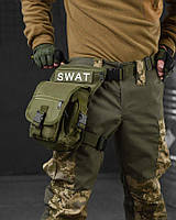 Набедренная тактическая сумка олива Тактическая сумка поясная на ногу swat