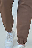 Штани брюки для вагітних спортивні жіночі трикотажні джогери з двунитки Zarina 42 Mumlove коричневий, фото 6