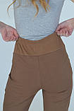 Штани брюки для вагітних спортивні жіночі трикотажні джогери з двунитки Zarina 42 Mumlove коричневий, фото 8