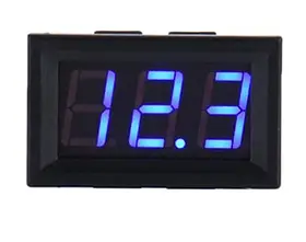 Вольтметр цифровий DC 4,5 — 30 В, 0.56 LED, Синій, у корпусі