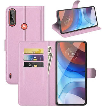 Чохол-книжка Litchie Wallet для Motorola E7 Power / E7i Power Light Pink