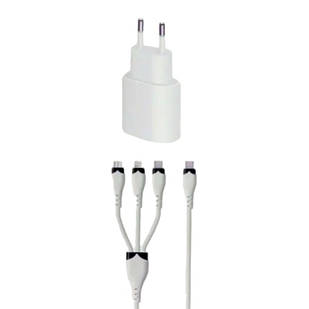Адаптер із кабелем на 3 роз'єми 20W USB-С Power Adapter Білий
