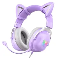 Наушники ONIKUMA Gaming CAT with LED X11 purple