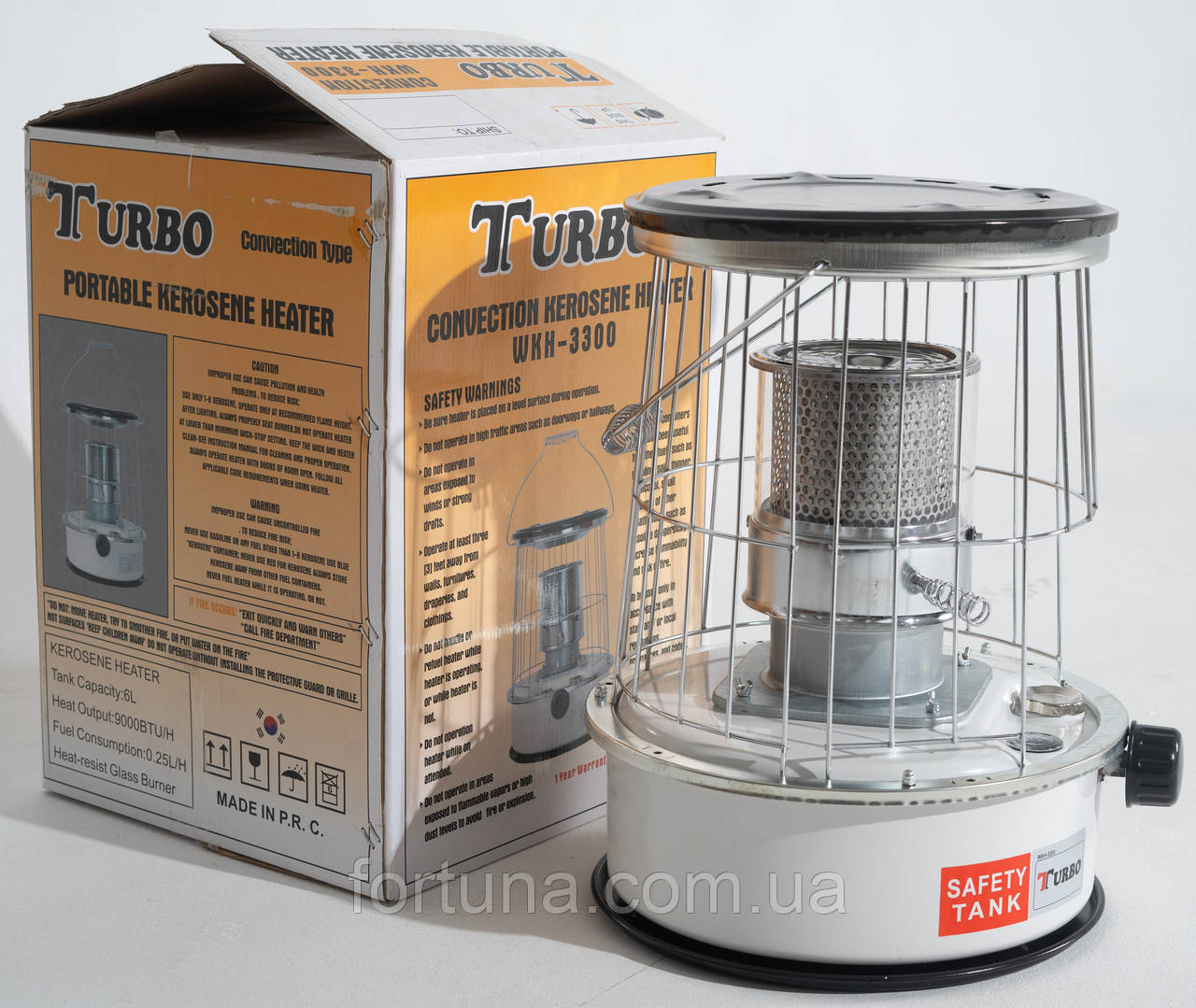 Гасовий обігрівач для обігріву та приготування їжі Turbo WKH-3300 3 кВт, фото 1