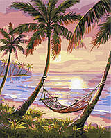 Картины по номерам морская тематика 40х50 Картина по цифрам Райский уголок Цветной холст Brushme Премиум