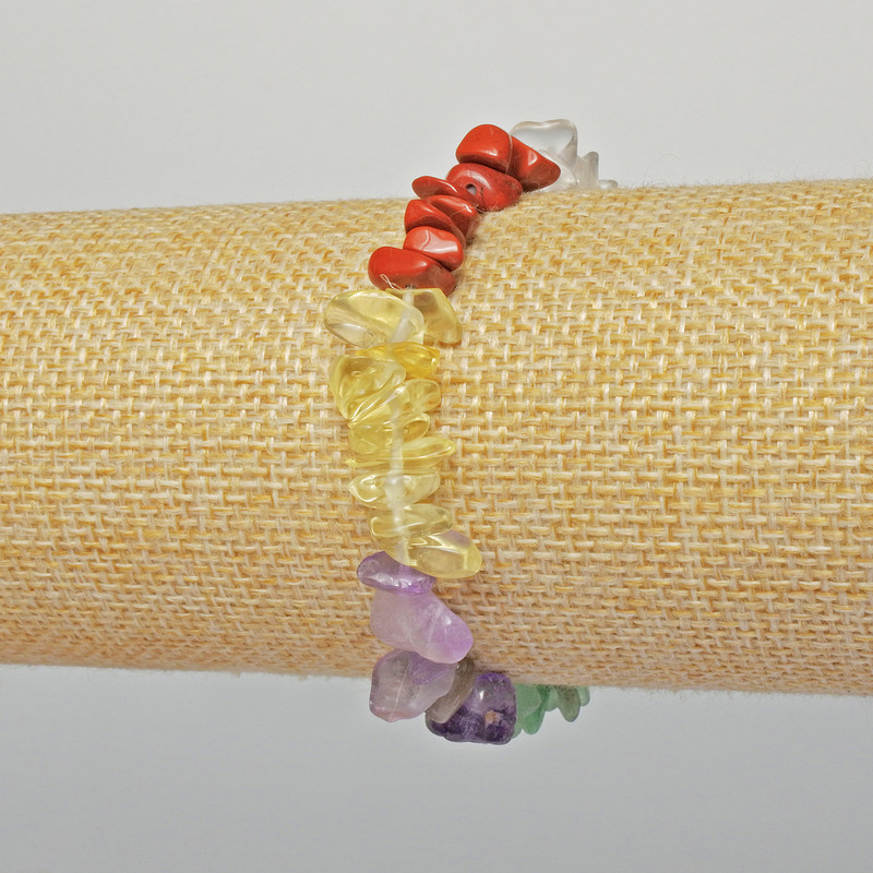 Браслет Асорті натуральний камінь крихта d-7х4мм + - L-18см + - (стрейч) купити біжутерію дешево оптом в інтернеті