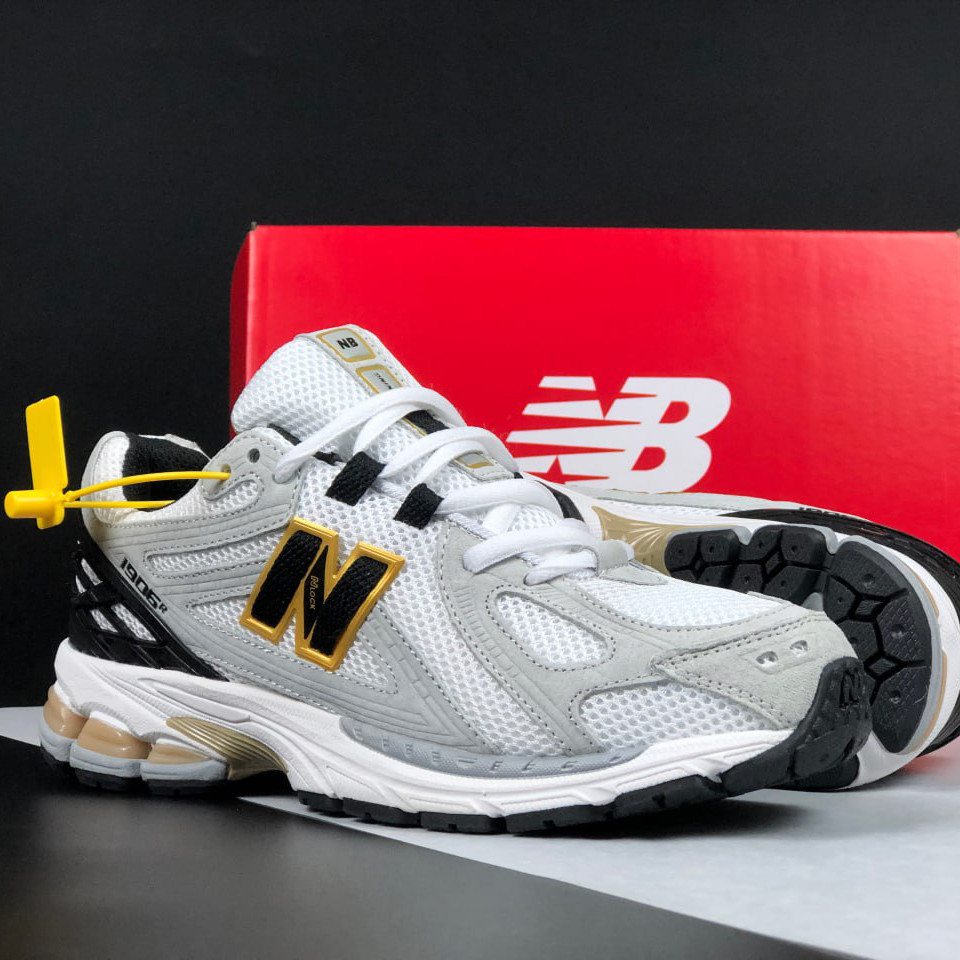 Чоловічі кросівки New Balance 1906R замшеві сіточка повсякденні для бігу білі