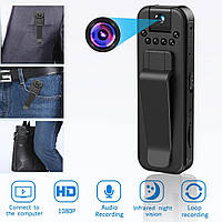 Камера-диктофон с объективом Full HD боди камера, ночная съемка, клипса
