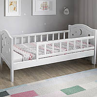 Ліжко дитяче з двома бортиками безпеки з масиву сосни Тоскана, колір білий ТМ Мікс Мебель