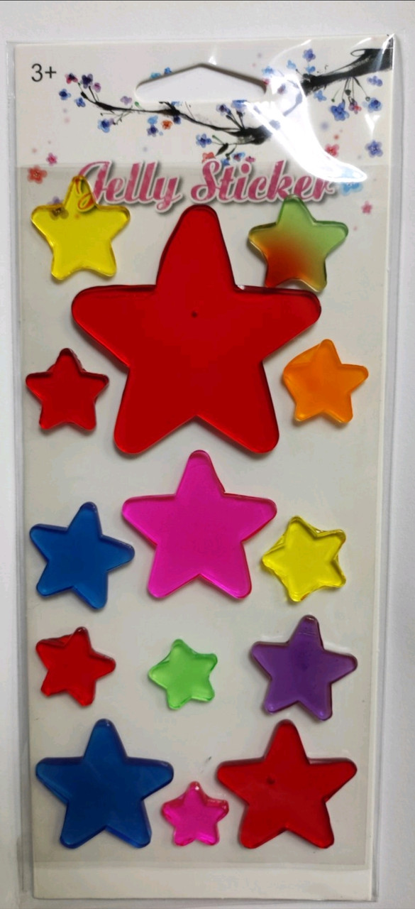 Наклейка No_ 4504 Зірки, Квітки, Серця СИЛІКНОВА 8,5*20,5cm