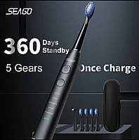 Ультразвуковая зубная щетка Seago SG-575 5 насадок + футляр