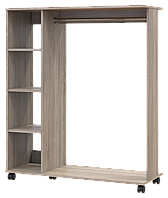 Мобильная гардеробная стойка из дсп Д1 фабрика DOROS Дуб сонома 100х41.6х129.4h (41510079)