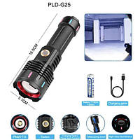 Фонарь NIGHT VISION FLUORESCENCE G25 WHITE LASER LED PM30-TG, 1х26650/3xAAA, power bank, ЗУ Type-C, zoom, Box