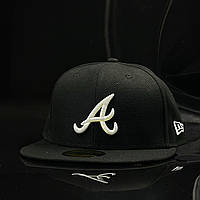 Оригинальная черная кепка с прямым козырьком New Era 59FIFTY Atlanta Braves Fullcap