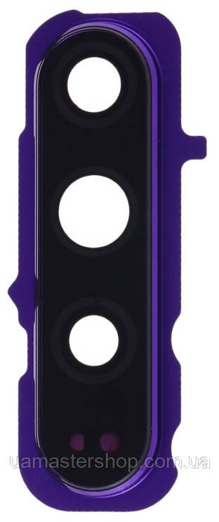 Скло камери Honor 20 Pro з рамкою фіолетового кольору Phantom Black, фото 1