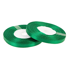 Атласна стрічка "Зелена", 6 мм. (33 метри)