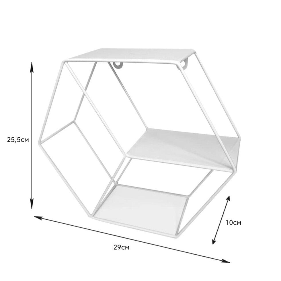 Полка настенная стальной белый шестиугольник 26*10.5*30cm (D) SW-00001637 - фото 6 - id-p2110050854