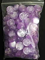 Куглые пластмассовые пуговицы на полуножке №20/13мм (100 шт, цвет фиолетовый)