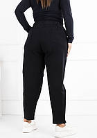 Модні стрейчеві джинси МОМ на резинці великі розміри 46-58 чорні