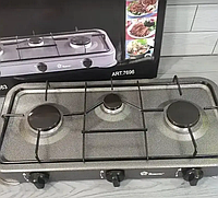 Газова плита Domotec MS 6603 60 см на 3 конфорки таганок під газ настільний для дачі та вдома