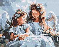 Ангелы картины по номерам Набор для росписи Ангелочки Живопись по номерам Дети 40x50 Brushme BS53773
