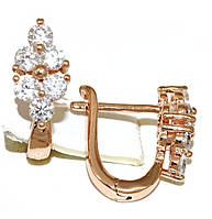 Сережки XР. Позолота ЧВ. Камені: білий циркон. Довжина: 1,5 см. Ширина: 6 мм.