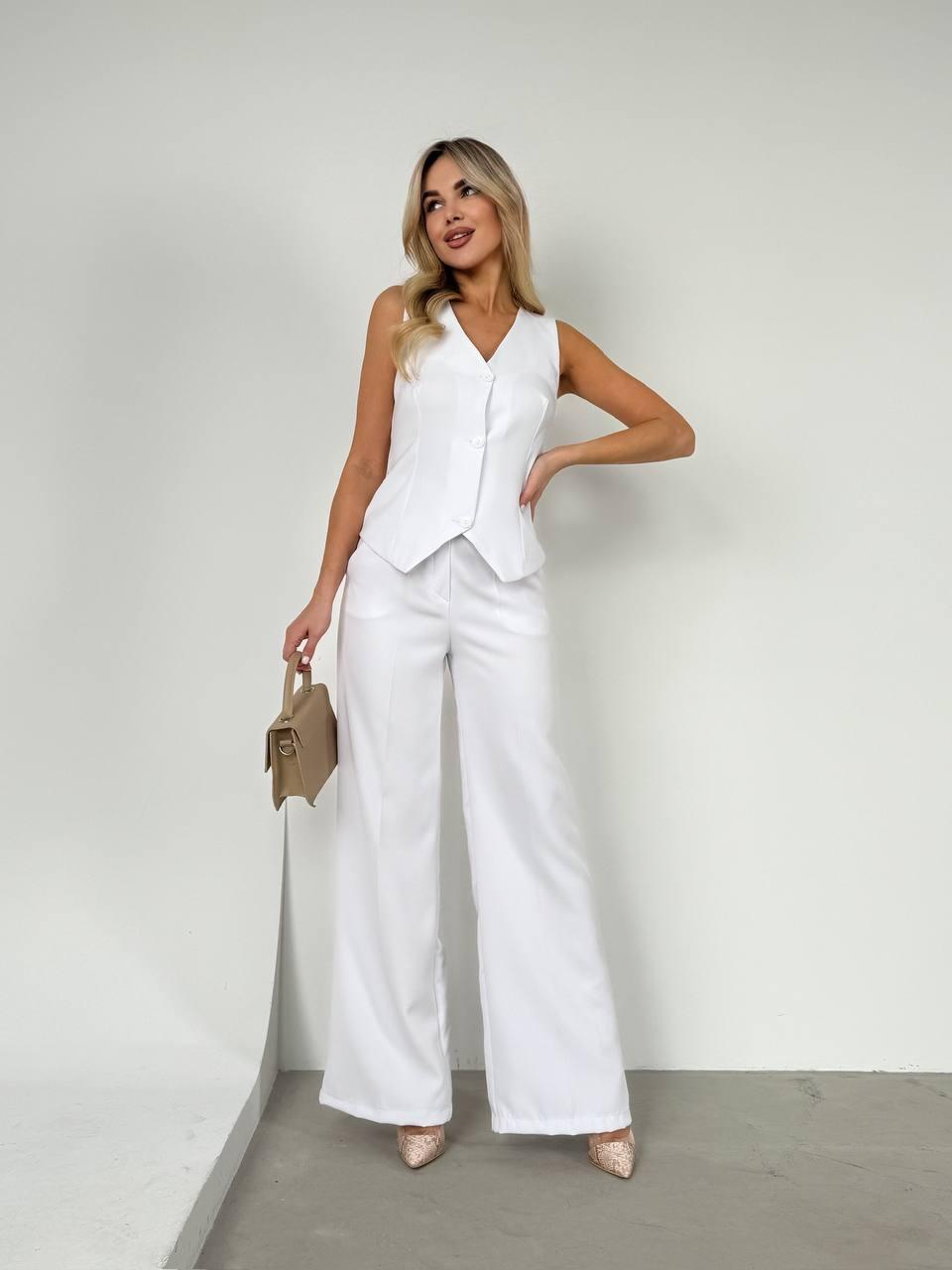 Костюм жіночий трендовий жилет та брюки у кольорах (Норма), фото 1