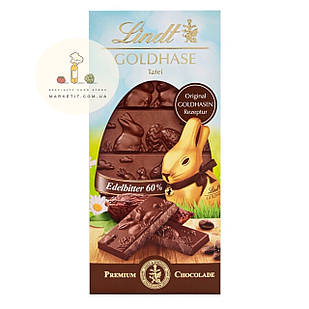 Шоколад чорний Lindt Goldhase Edelbitter 60%, великодня 120 г.