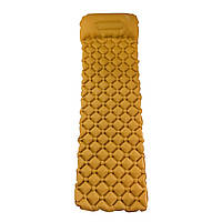 Тор! Надувной каремат с помпой походный, туристический WCG для кемпинга (жёлтый)