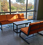 Диван ЛОФТ S метал, м'які подушки для офісу, дому, дачі, фото 2