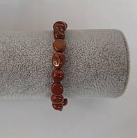 Браслет Яшма червона з натурального каменю галтовка на гумці d-10х8мм+- L- 18 см