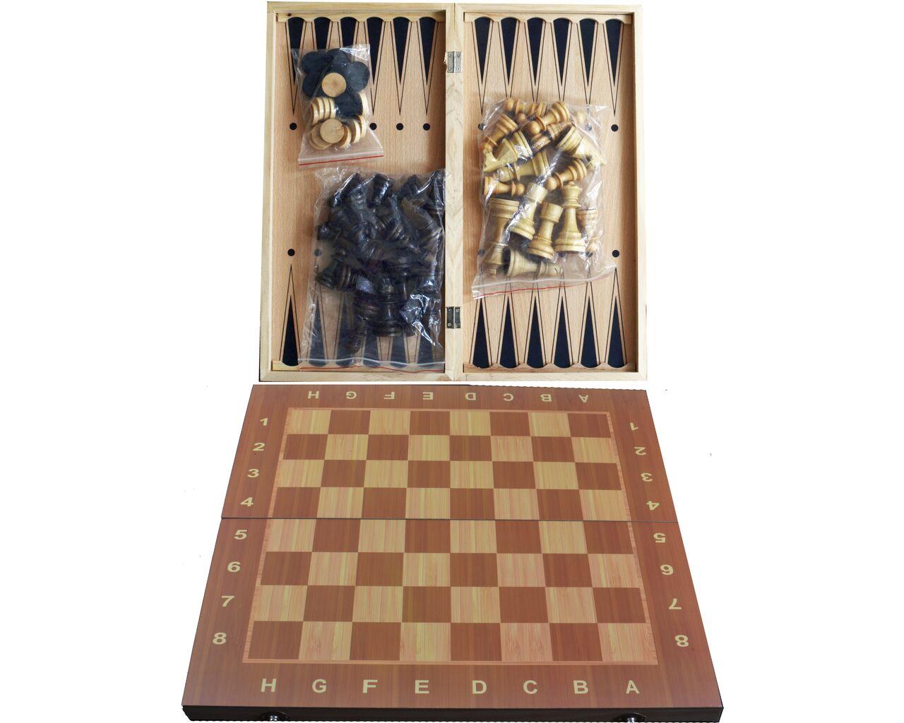 Ігровий набір 3в1 нарди, шахи і шашки (24х24 см)