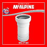 Труба розтяжна для унітазу гофра 180-230 мм з ущільнювачем WC-F18R McALPINE, фото 4