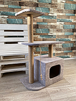 Когтеточка домик для кошек с лежанкой 88*55*35 см