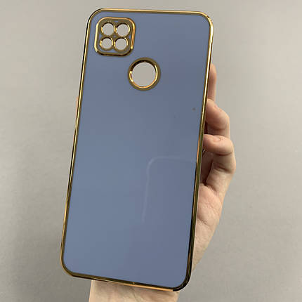 Чохол для Xiaomi Redmi 9C чохол із золотою окантовкою на телефон сяомі редмі 9с синій h7y, фото 1
