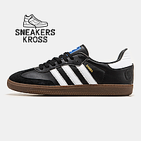 Женские кроссовки Adidas Samba Black Gum, Кроссовки Адидас Самба черные, Adidas Samba Classic