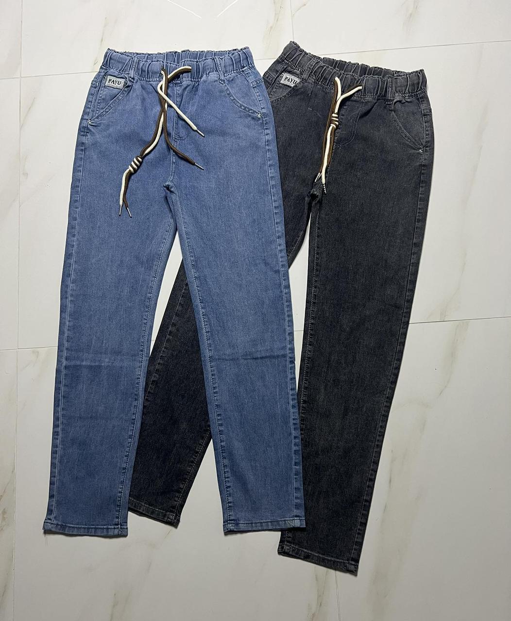 Модные джинсы МОМ весна/лето на резинке большие размеры 46-50 голубые - фото 3 - id-p2110079111
