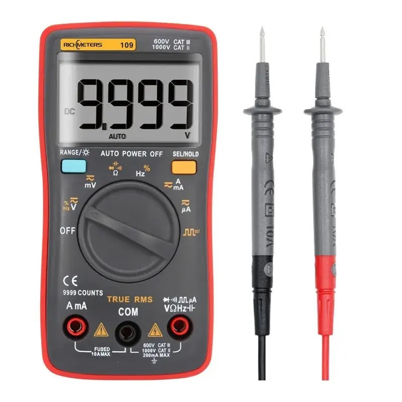 Цифровий мультиметр (тестер) RICHMETERS RM109 True RMS 9999 відрахунків, фото 1