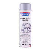 Краска акриловая для дисков PRESTO Wheel Spray серебро (аэрозоль 500мл.)