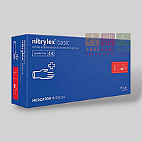Рукавички Nitrylex нітрил. (сині) L 100шт 1/10