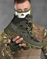 Ботинки кожаные военные демисезонные saturn олива, армейские тактические берцы хаки зсу ak711