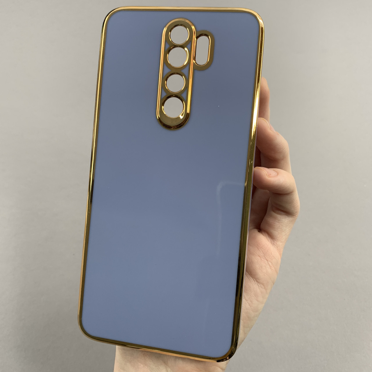 Чохол для Xiaomi Redmi Note 8 Pro чохол із золотою окантовкою на телефон сяомі редмі нот 8 про синій h7y