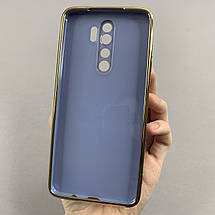 Чохол для Xiaomi Redmi Note 8 Pro чохол із золотою окантовкою на телефон сяомі редмі нот 8 про синій h7y, фото 3