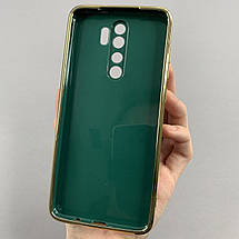 Чохол для Xiaomi Redmi Note 8 Pro чохол із золотою окантовкою на сяомі редмі нот 8 про темно-зелений h7y, фото 3