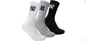 Шкарпетки New York Yankees 3 pk Crew чорний, білий, сірий Уні 39-42, фото 1