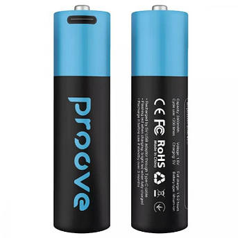 Акумуляторні батарейки Proove  AA 2шт. 2400 мАч з роз'ємом Type-C Compact Energy