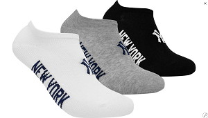 Шкарпетки New York Yankees 3 pk Sneaker чорний, білий, сірий Уні 35-38, фото 1